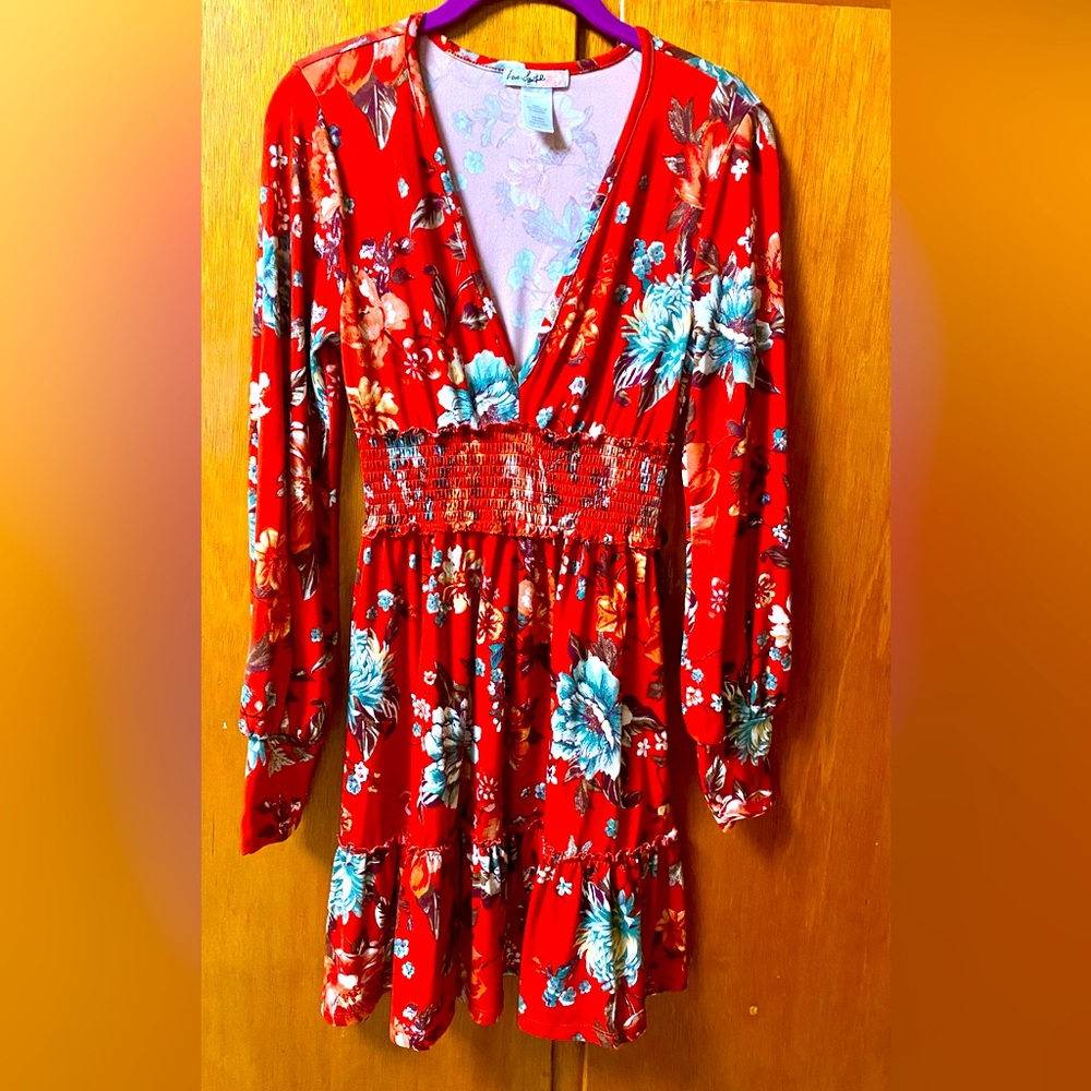 Love Squared Red Floral Dress